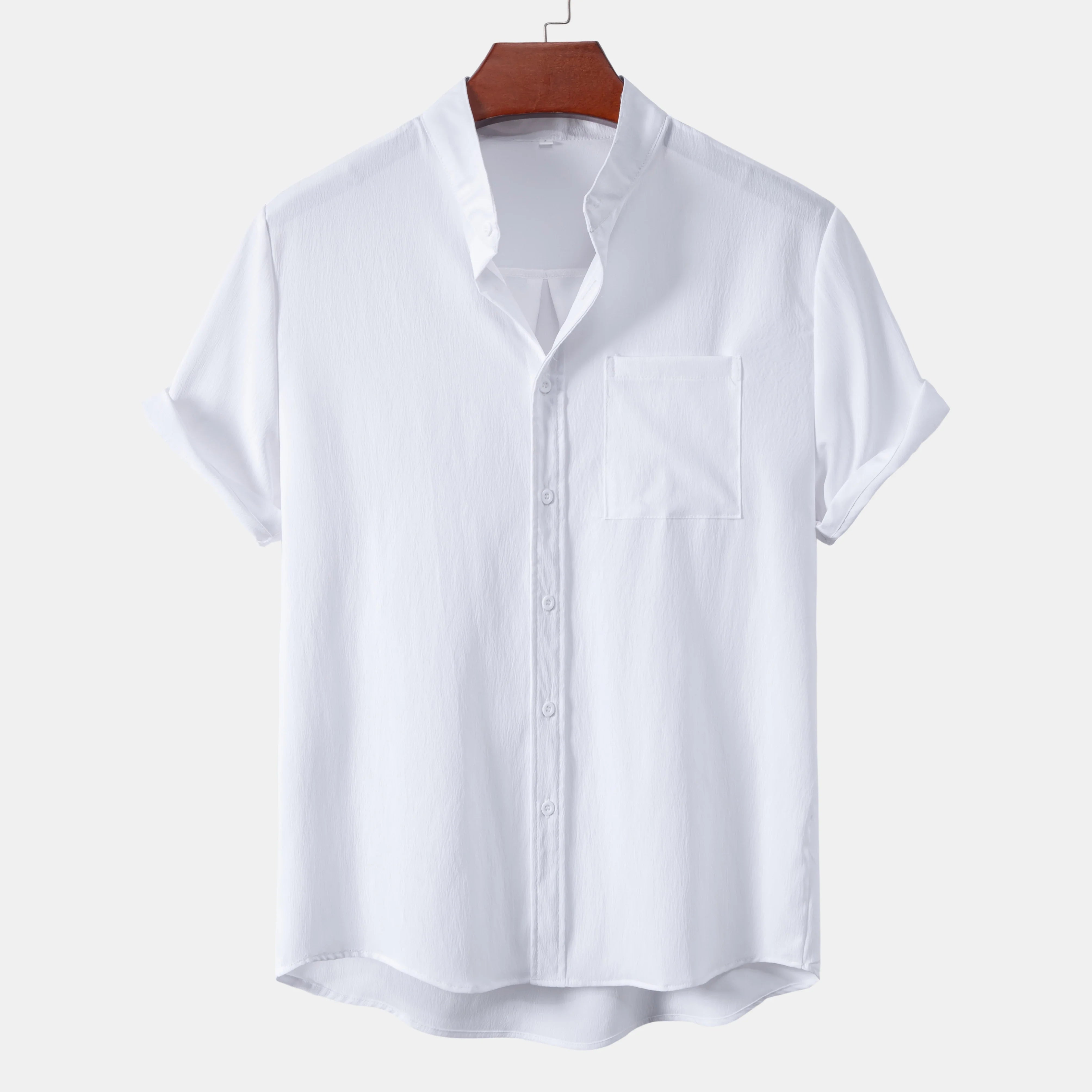 Chemise Décontractée à Col Mao - Printemps & Été