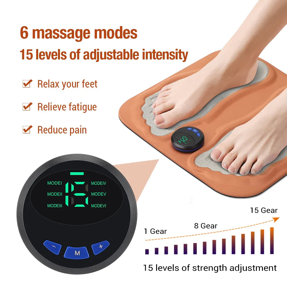 Masseur pour pieds électrique EMS - 6 Modes & 15 intensités