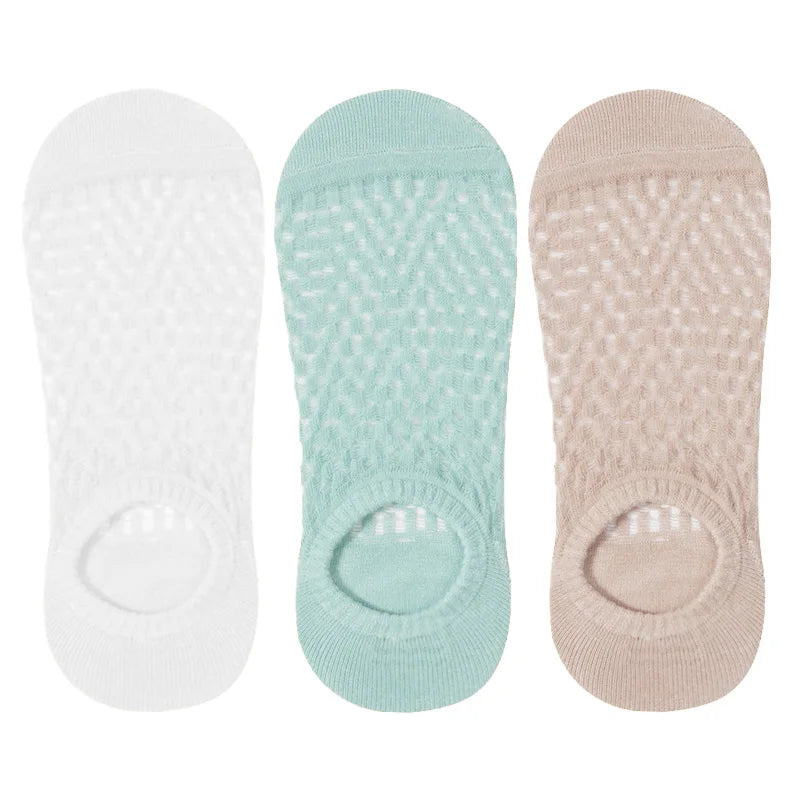 Lot 3 Paires Socquettes Invisibles Femme Maille Fine Respirante été