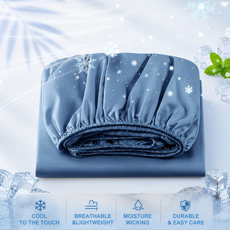 Drap-Housse Rafraîchissant d’Été – Tissu Respirant, Doux pour la Peau avec Bande Élastique