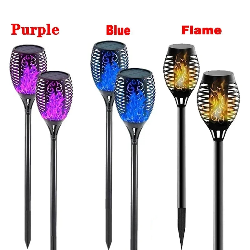Torche à Flamme Solaire Étanche pour Décoration de Jardin - 4 pièces