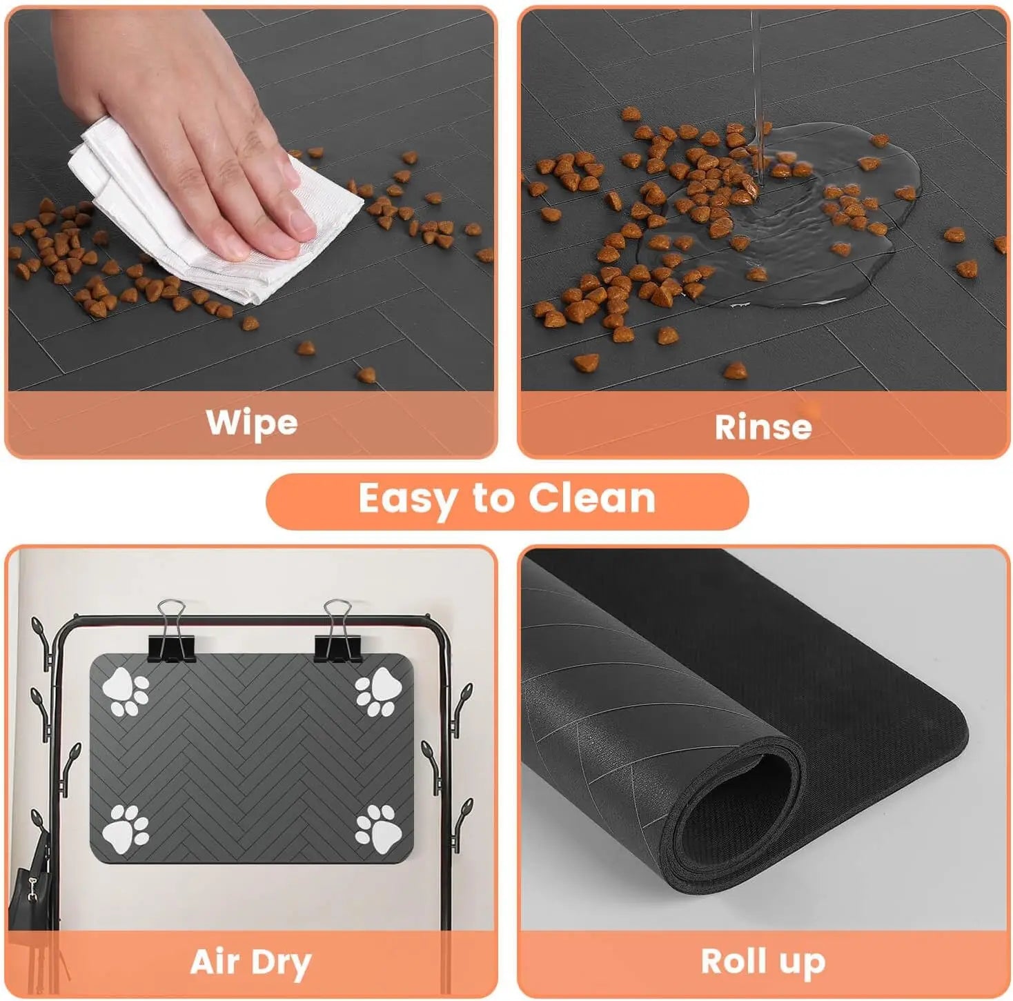 Tapis Absorbant pour Gamelles Chien & Chat – Imperméable, Antidérapant & Séchage Rapide – Pour Eau et Nourriture
