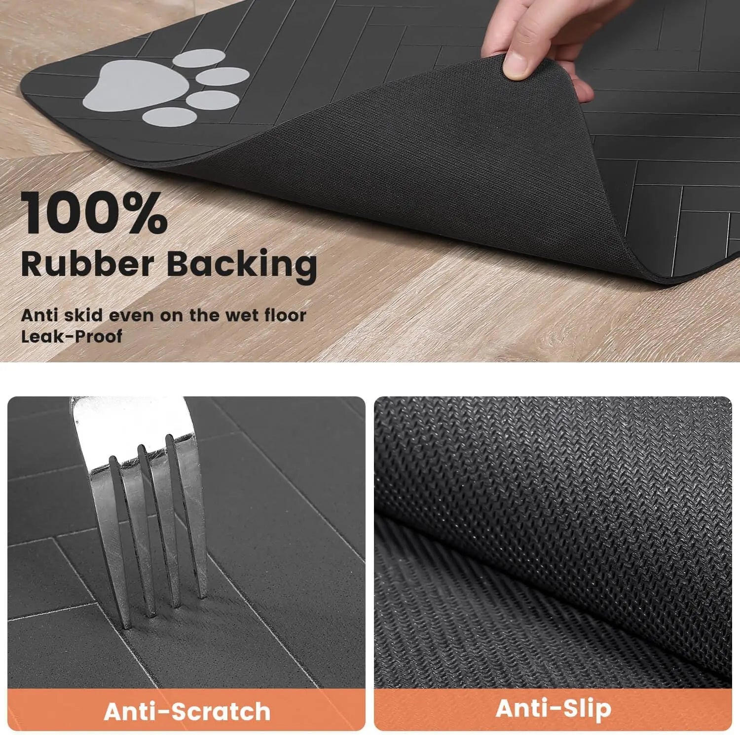 Tapis Absorbant pour Gamelles Chien & Chat – Imperméable, Antidérapant & Séchage Rapide – Pour Eau et Nourriture