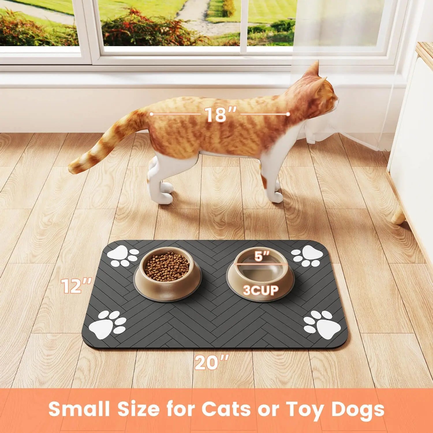 Tapis Absorbant pour Gamelles Chien & Chat – Imperméable, Antidérapant & Séchage Rapide – Pour Eau et Nourriture