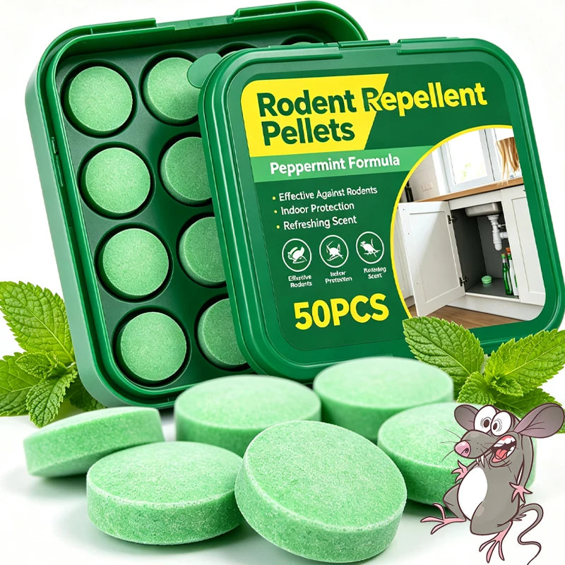 Lot de 20 Pastilles Répulsives à la Menthe – Protection Intérieur & Extérieur contre Rats, Souris et Nuisibles
