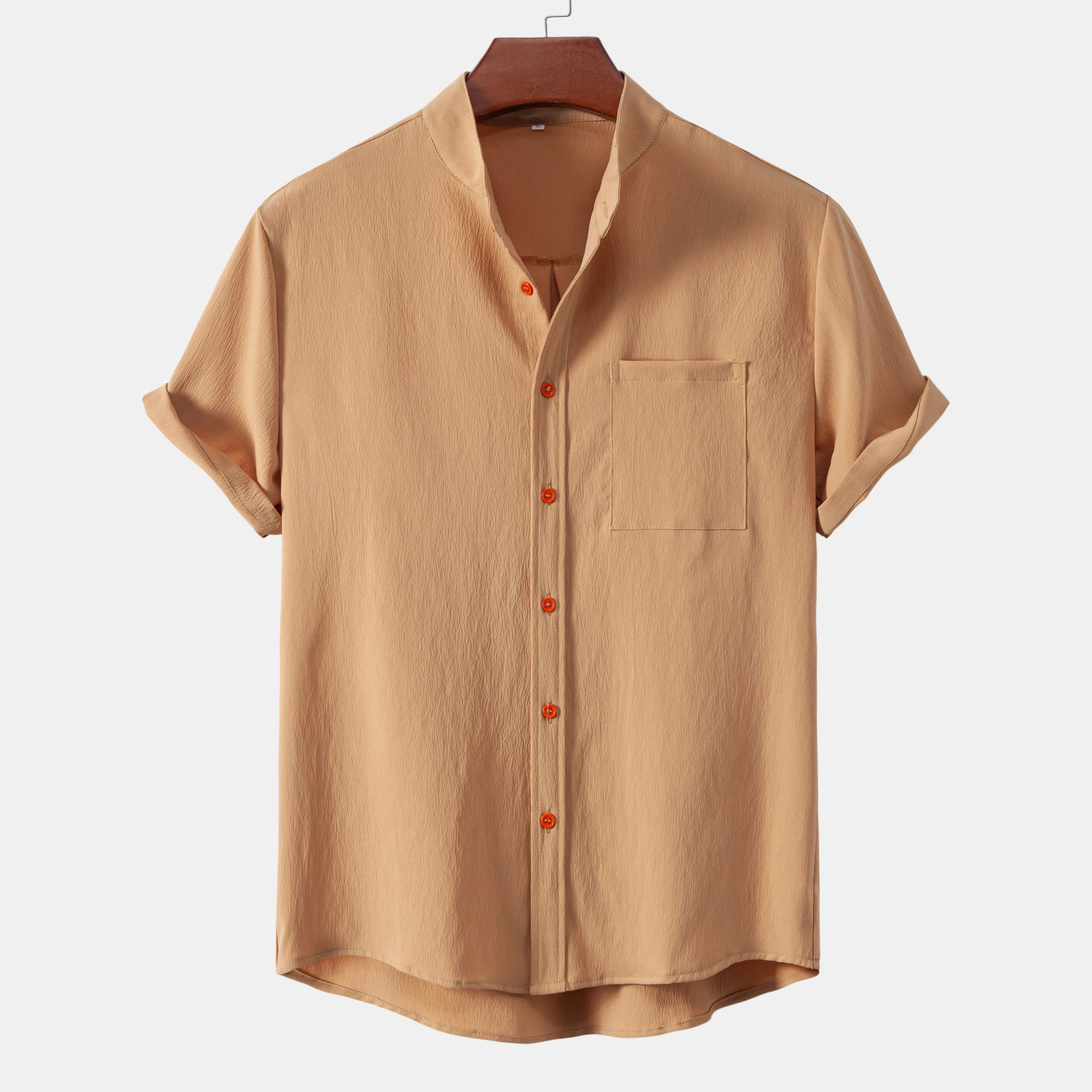 Chemise Décontractée à Col Mao - Printemps & Été