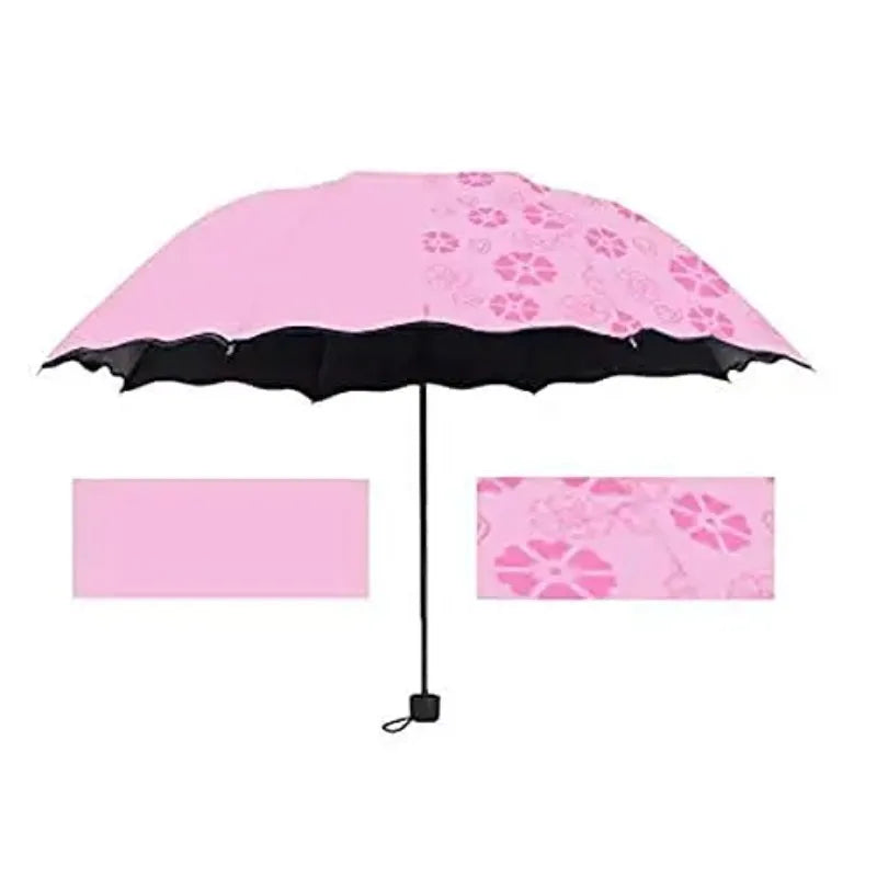Parapluie Magique Pliant à Fleurs – Motifs qui Changent de Couleur sous la Pluie – Anti-UV, Compact & Portable