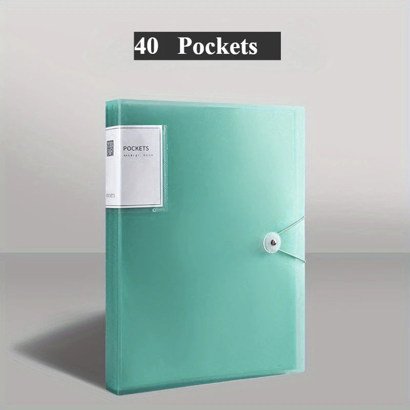 Porte-Vues avec Pochettes Transparentes & Fermeture à Élastique pour Rangement Documents – 20/30/40/ 60 Pages