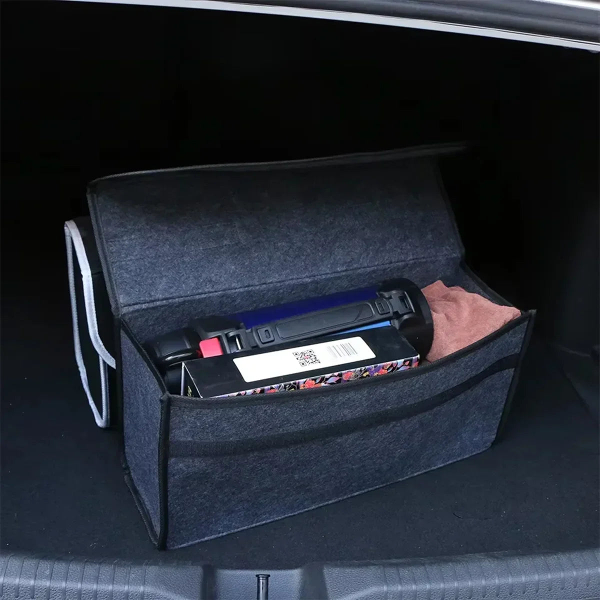 Boîte de Rangement en Feutrine avec Poignée pour Voiture