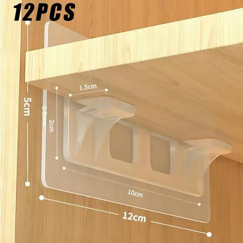 Lot de 12 Supports d'Étagères Renforcés