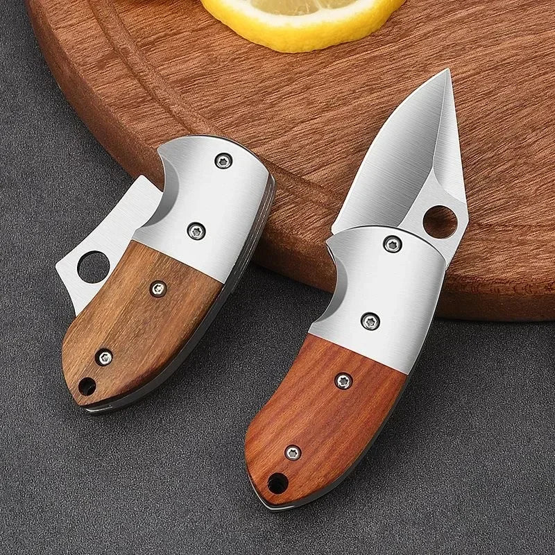Couteau Pliant Élégant – Acier Inox & Bois