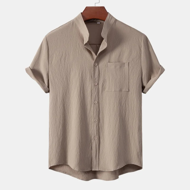 Chemise Décontractée à Col Mao - Printemps & Été