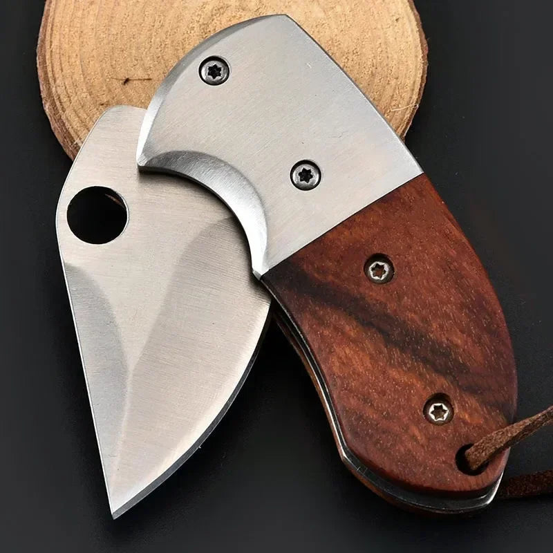 Couteau Pliant Élégant – Acier Inox & Bois
