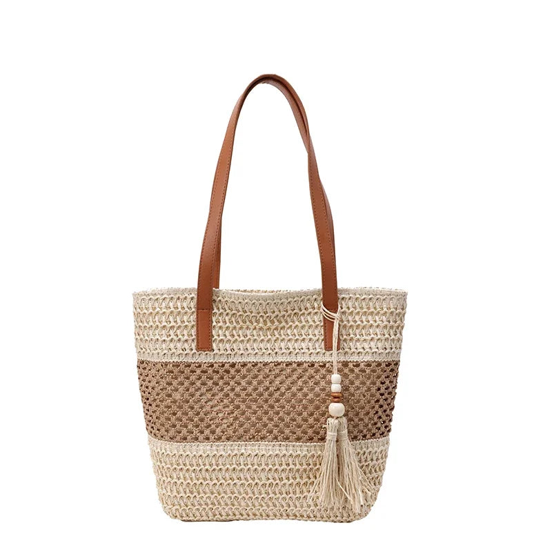 Grand Sac Fourre-Tout Bohème en Lin Tressé