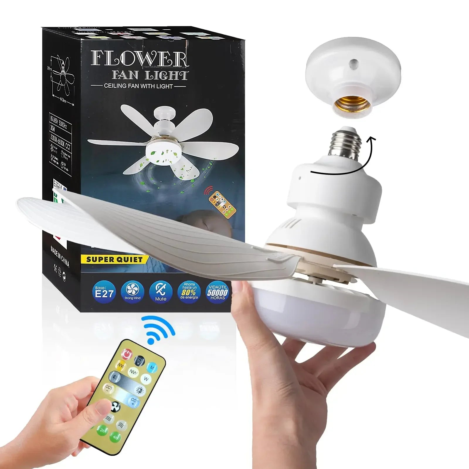 Ventilateur de Plafond LED Silencieux avec Télécommande
