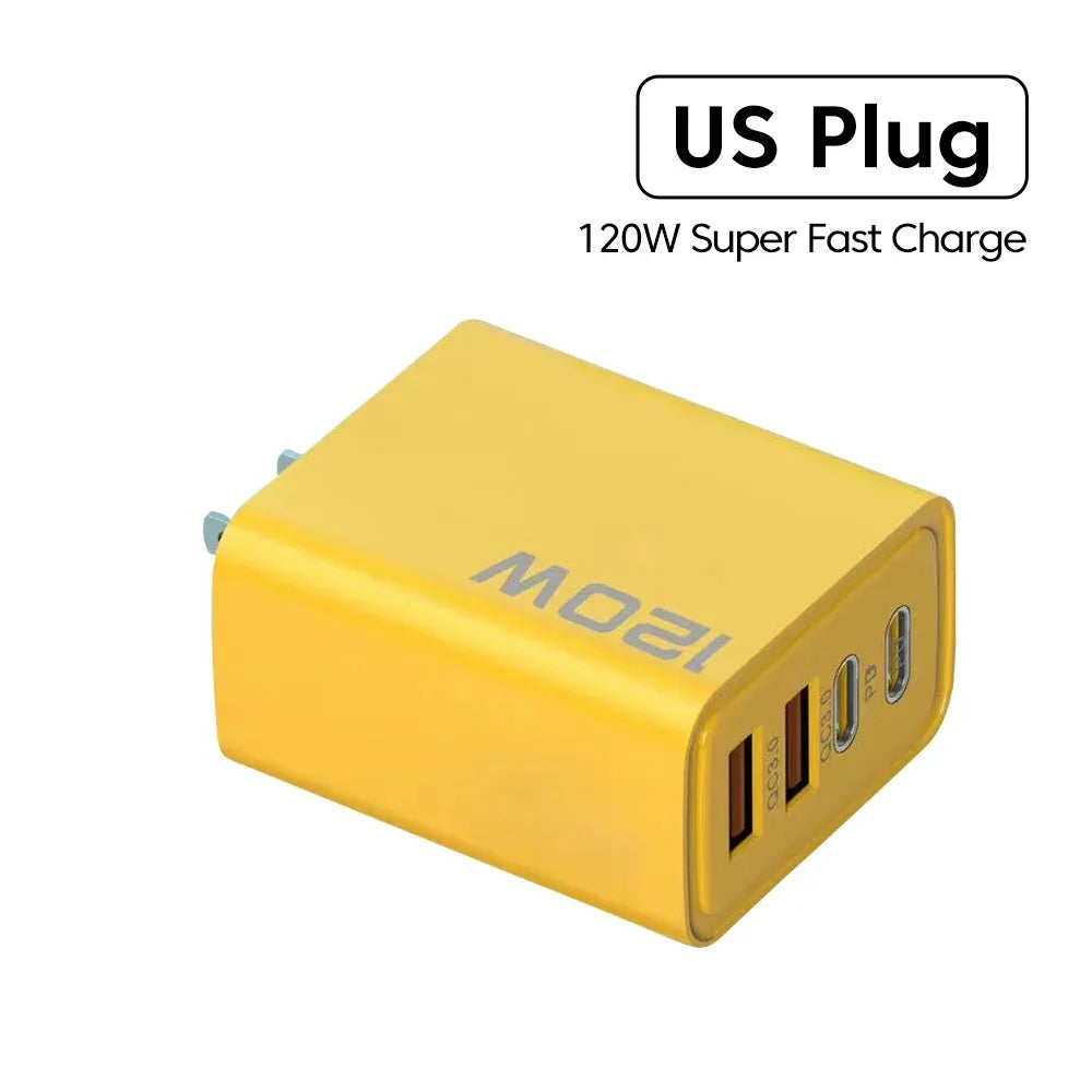 Chargeur 120W Ultra Compact - 2 USB + 2 Type-C
