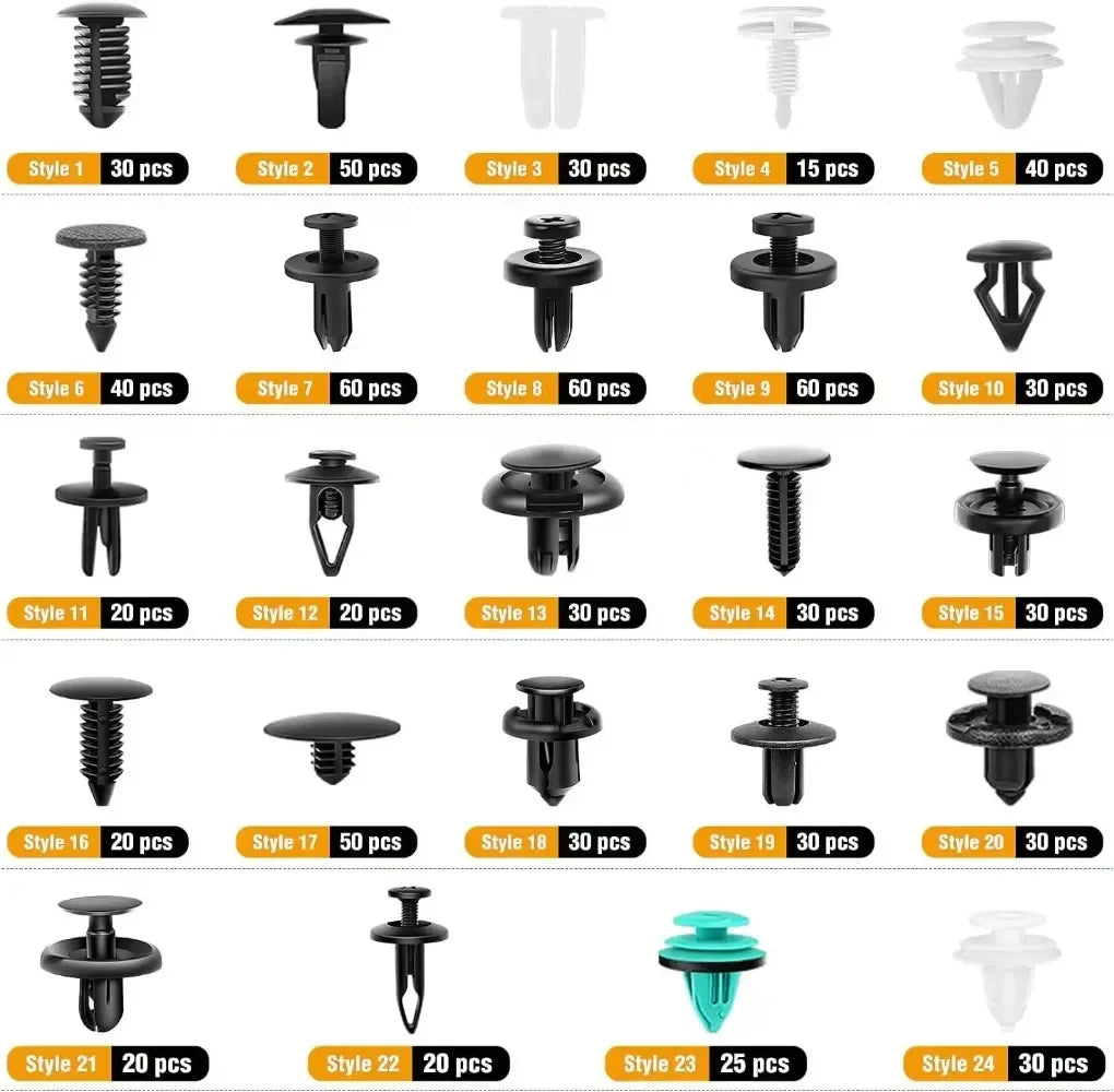 Kit de 680 Clips De Fixation Universels + Outils