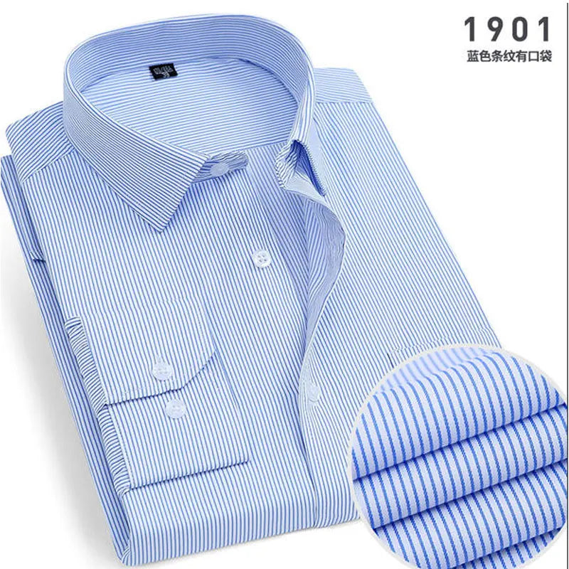 Chemise Homme à Rayures & Manches Longues – Sans Repassage, Anti-froissage et Respirante