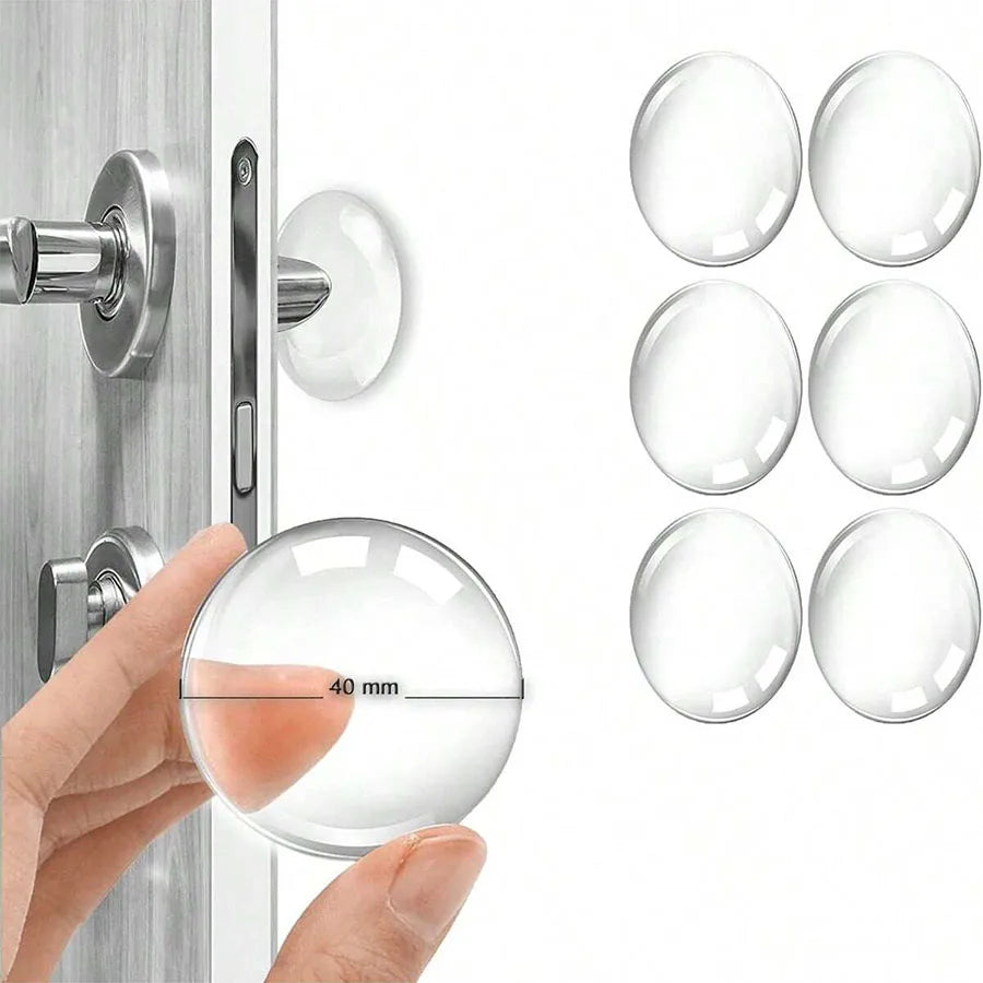 Lot de 12 Protections Murales Adhésives Transparentes pour Poignée de Porte – Amortisseur Anti-Choc & Anti-Bruit en Caoutchouc Souple