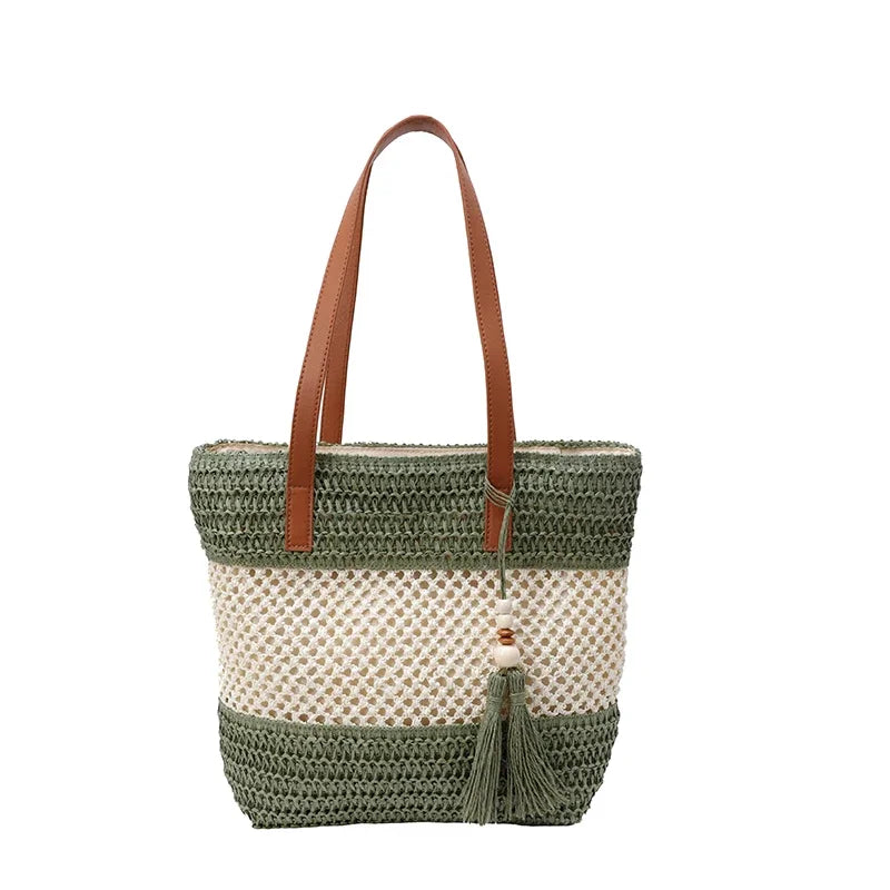 Grand Sac Fourre-Tout Bohème en Lin Tressé