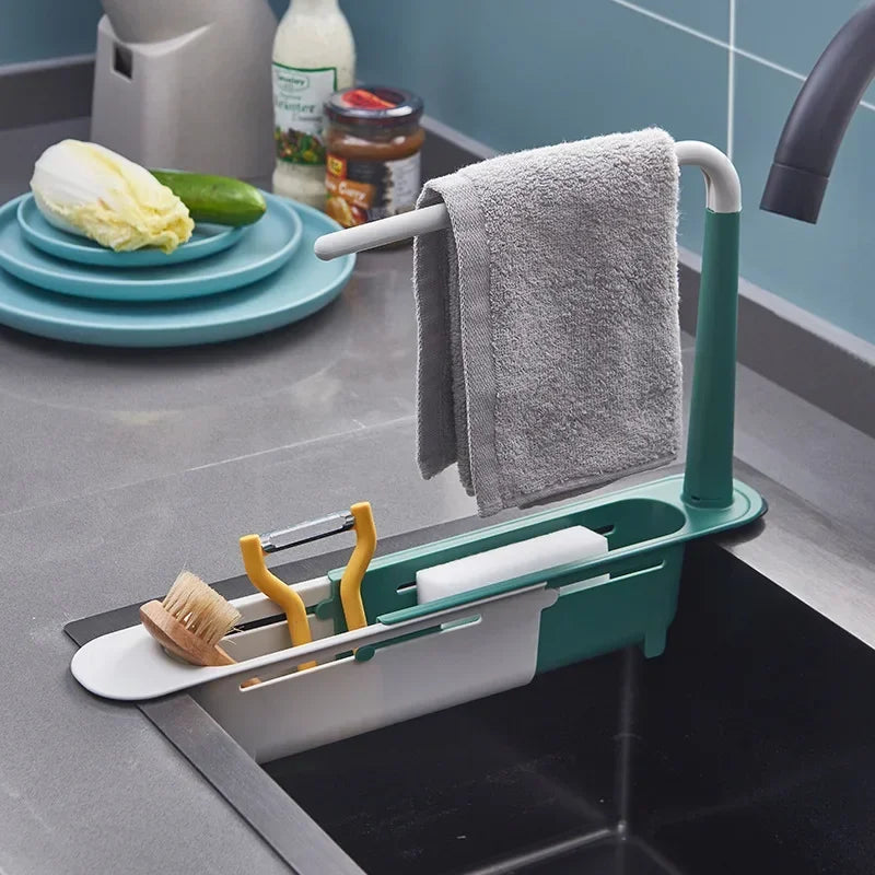 Bac de Rangement pour Évier de Cuisine Taille Réglable