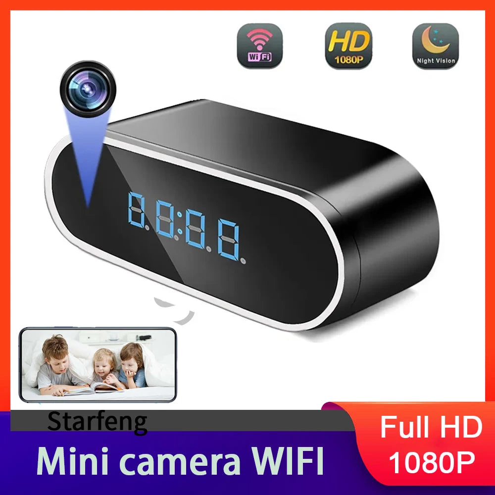 Caméra Espion WiFi HD 1080P Dissimulée dans un Réveil – Vision Nocturne IR – Enregistrement DVR – Surveillance Domestique Sans Fil