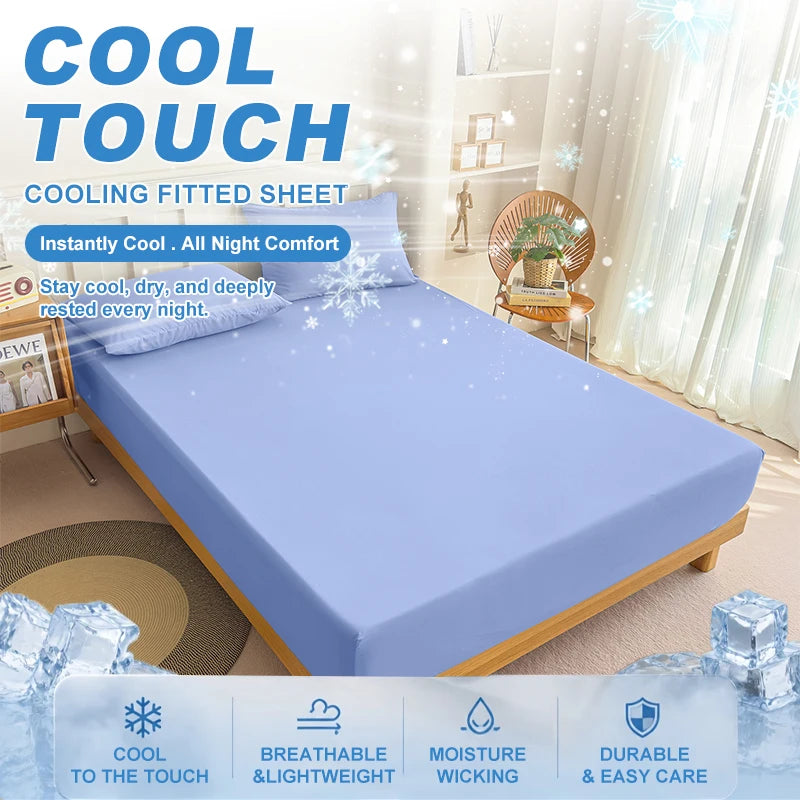 Drap-Housse Rafraîchissant d’Été – Tissu Respirant, Doux pour la Peau avec Bande Élastique