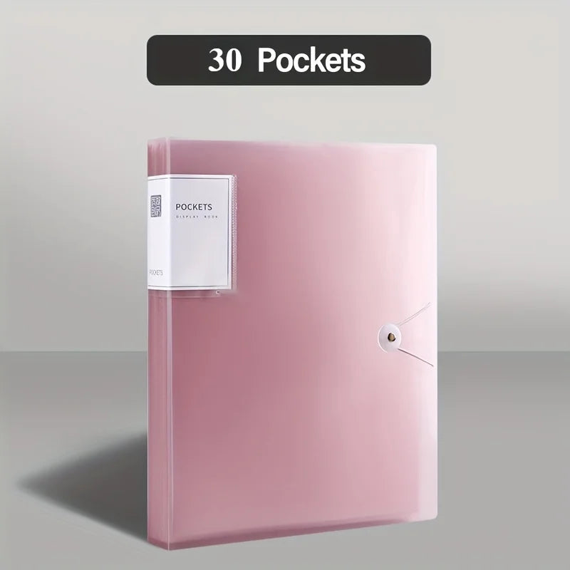 Porte-Vues avec Pochettes Transparentes & Fermeture à Élastique pour Rangement Documents – 20/30/40/ 60 Pages