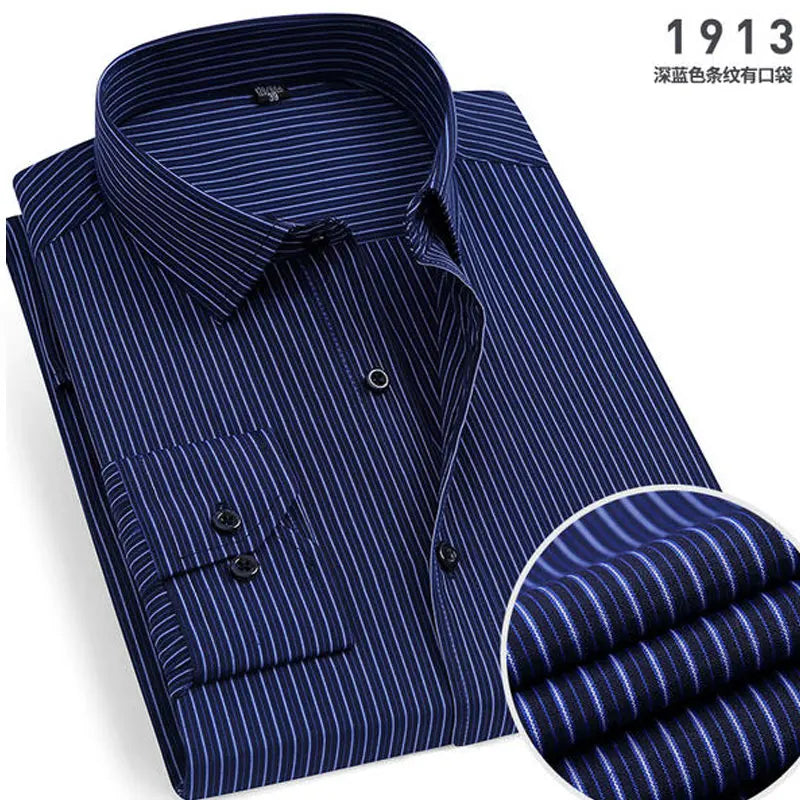 Chemise Homme à Rayures & Manches Longues – Sans Repassage, Anti-froissage et Respirante