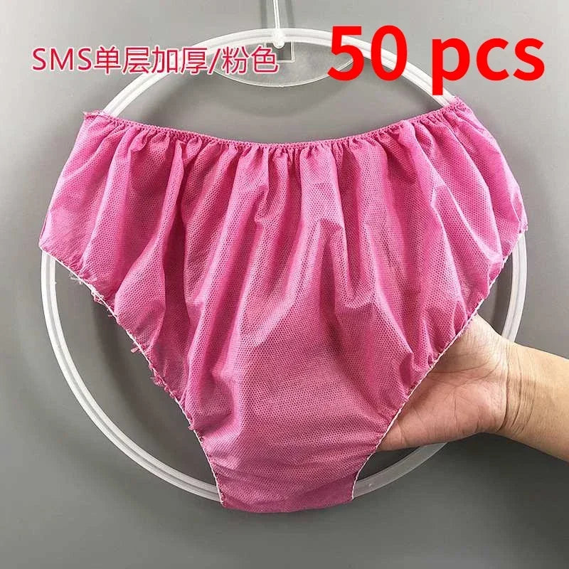 Lot de 50 Sous-Vêtements Jetables Hygiéniques pour Voyage & Spa