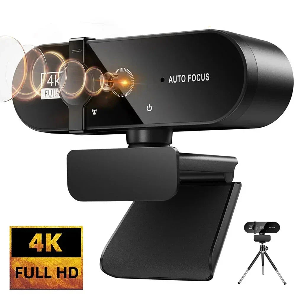 Webcam Full HD 2K 1080P 30FPS avec Microphone & Auto Focus avec Cache d'objectif