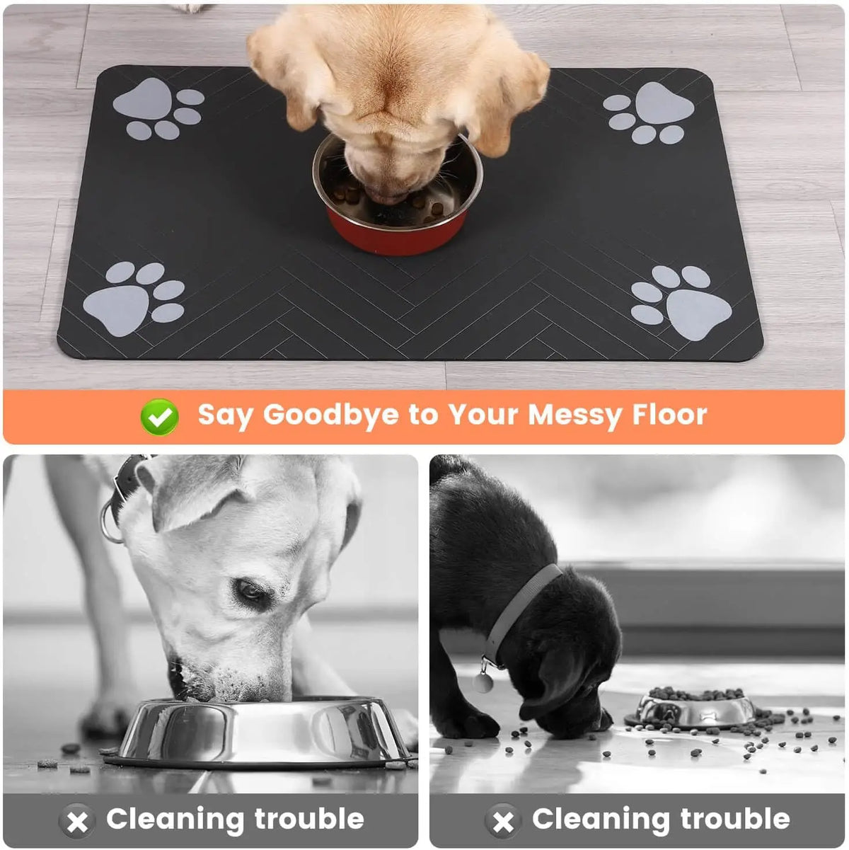 Tapis Absorbant pour Gamelles Chien & Chat – Imperméable, Antidérapant & Séchage Rapide – Pour Eau et Nourriture