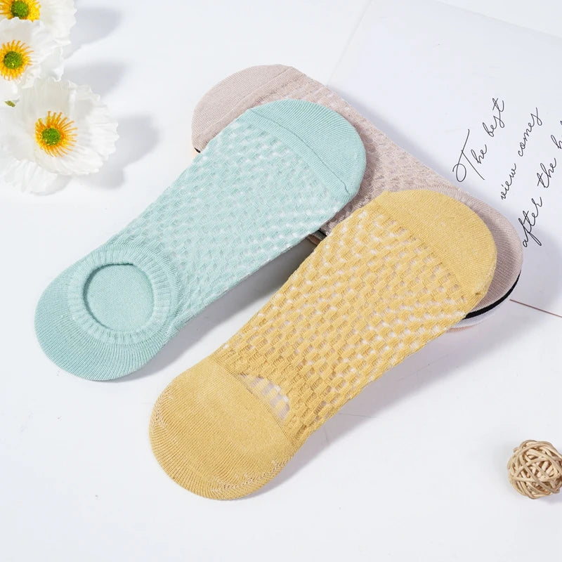 Lot 3 Paires Socquettes Invisibles Femme Maille Fine Respirante été