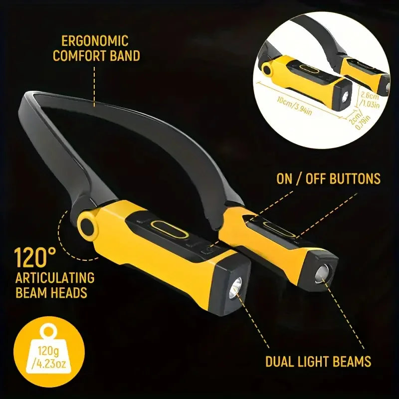 Lampe Tour de Cou LED Rechargeable pour Lecture et Réparation