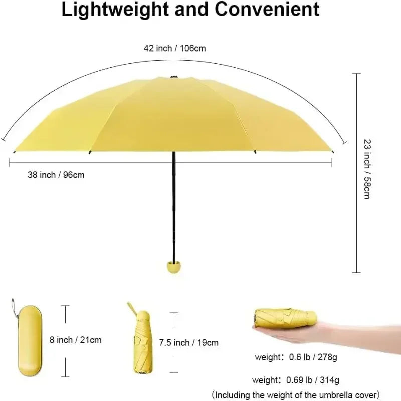Mini Parapluie Capsule avec boite de rangement – Soleil & Pluie