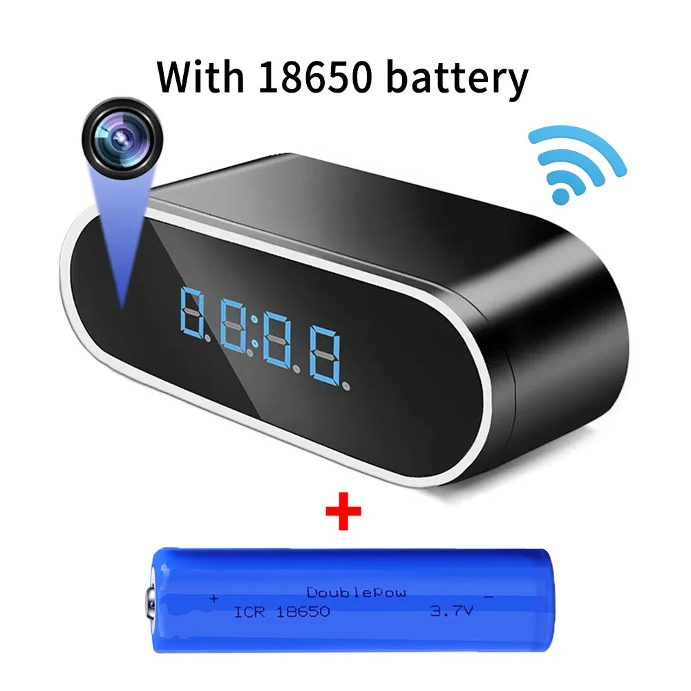 Caméra Espion WiFi HD 1080P Dissimulée dans un Réveil – Vision Nocturne IR – Enregistrement DVR – Surveillance Domestique Sans Fil