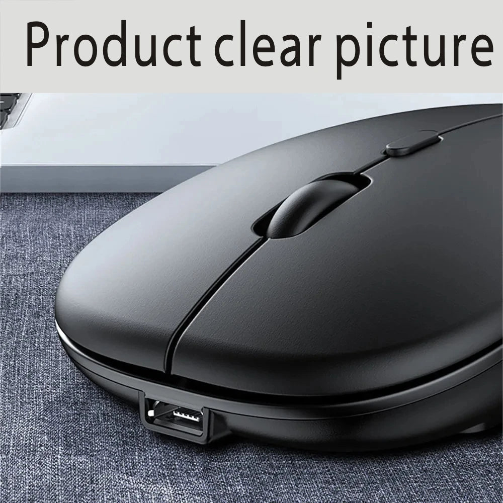 Souris Sans Fil Double Mode Bluetooth & 2,4 GHz – Rechargeable, Silencieuse et DPI Réglable