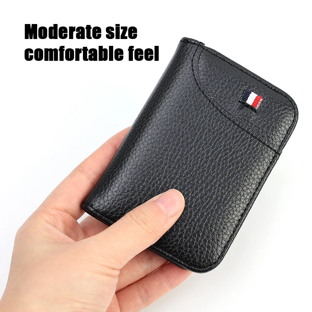 Portefeuille Homme Ultra-Fin en Cuir PU – Mini Porte-Cartes Compact & Léger