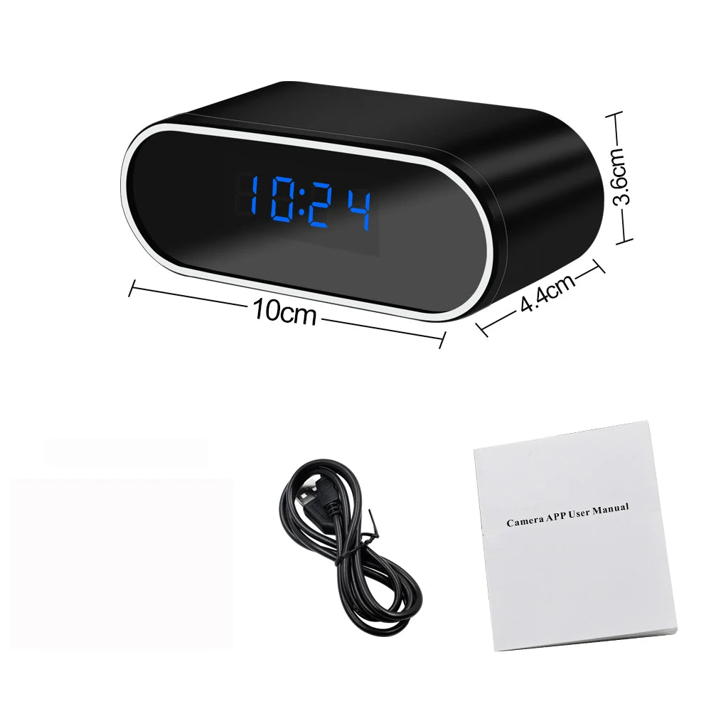 Caméra Espion WiFi HD 1080P Dissimulée dans un Réveil – Vision Nocturne IR – Enregistrement DVR – Surveillance Domestique Sans Fil