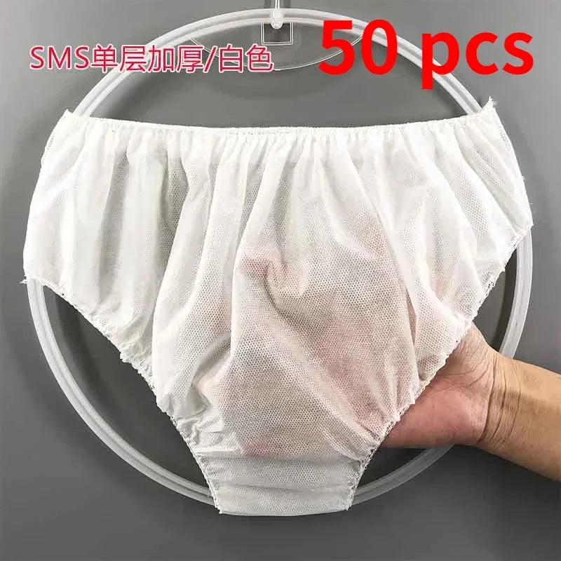 Lot de 50 Sous-Vêtements Jetables Hygiéniques pour Voyage & Spa