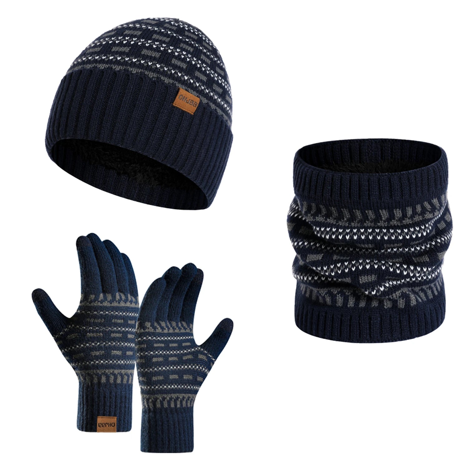 Set Bonnet, Gants & Écharpe Chauds Homme