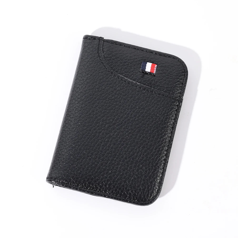 Portefeuille Homme Ultra-Fin en Cuir PU – Mini Porte-Cartes Compact & Léger