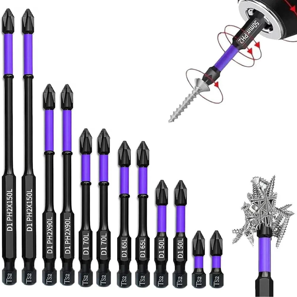 6 Embouts Tournevis Antichoc pour Perceuse – Magnétiques & Robustes