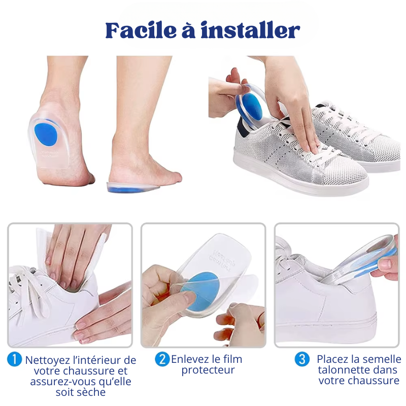 Semelle Talonnette en Gel Anti-douleurs