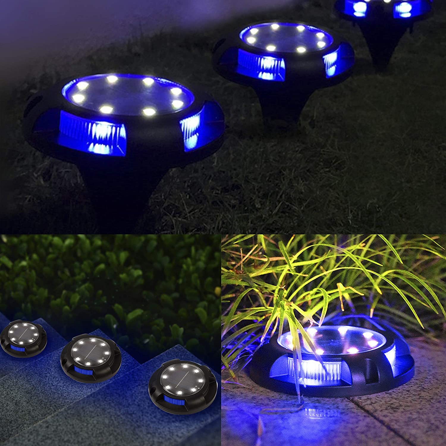Lot de 4 Spots LED solaires discrets pour jardin
