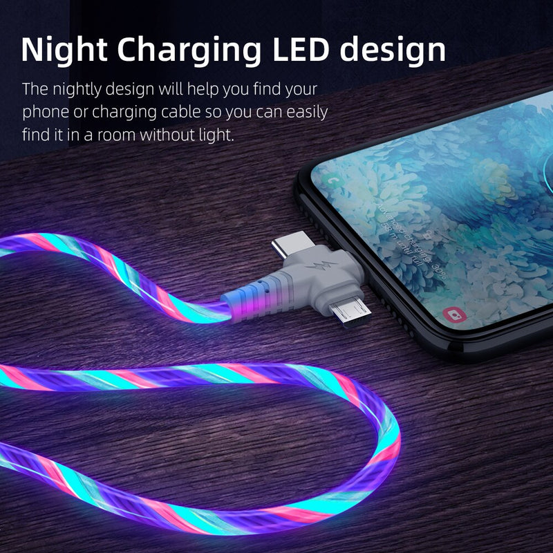 Câble de recharge lumineux 3 en 1