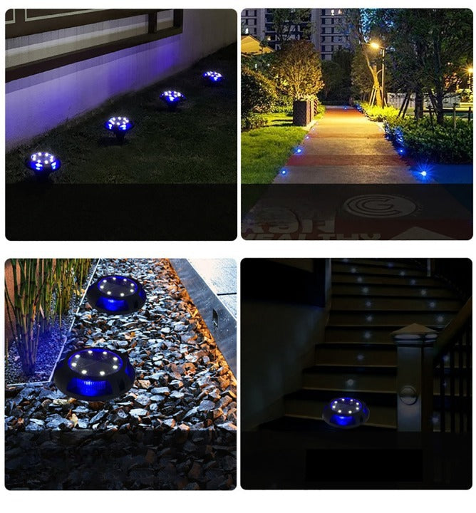 Lot de 4 Spots LED solaires discrets pour jardin